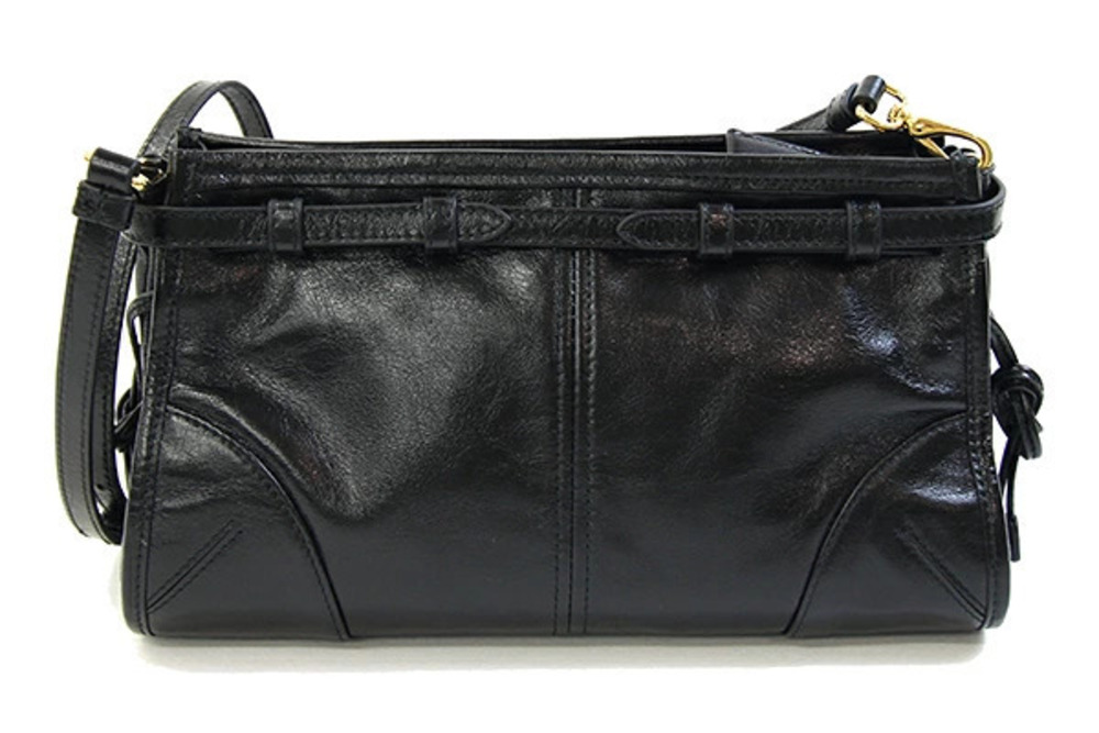 Prada Looks Leather Bag Shoulder Black Crossbody Soft Bonnie